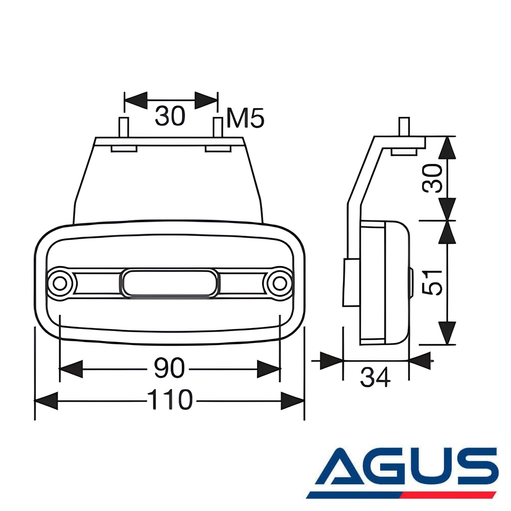 Römork & Karavan Yan Etek Aydınlatma Lambası Led Sarı 12 Volt