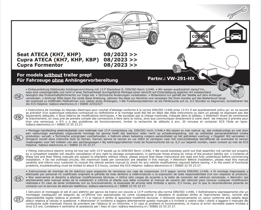 SEAT Ateca 2024- Römork Tesisatı 13P