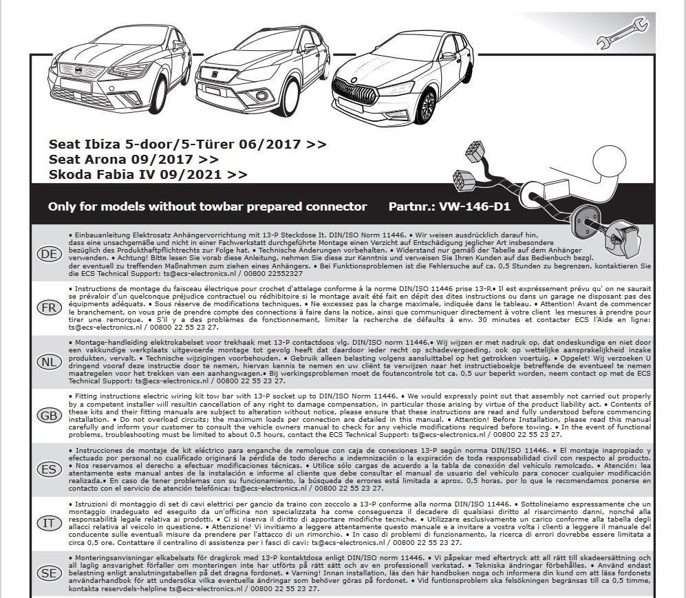 SEAT Ibiza 2017- Römork Tesisatı 13P