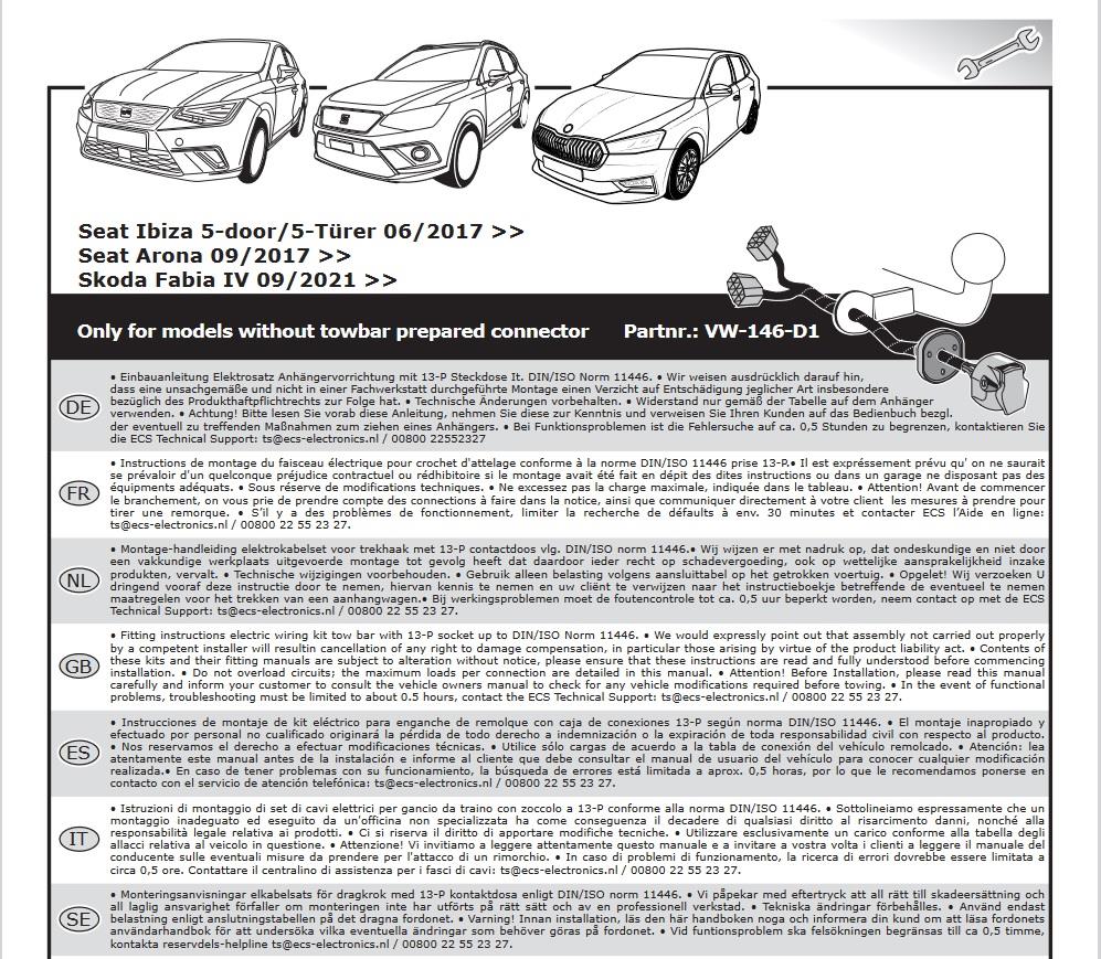 SEAT Ibiza 2017- Römork Tesisatı 13P