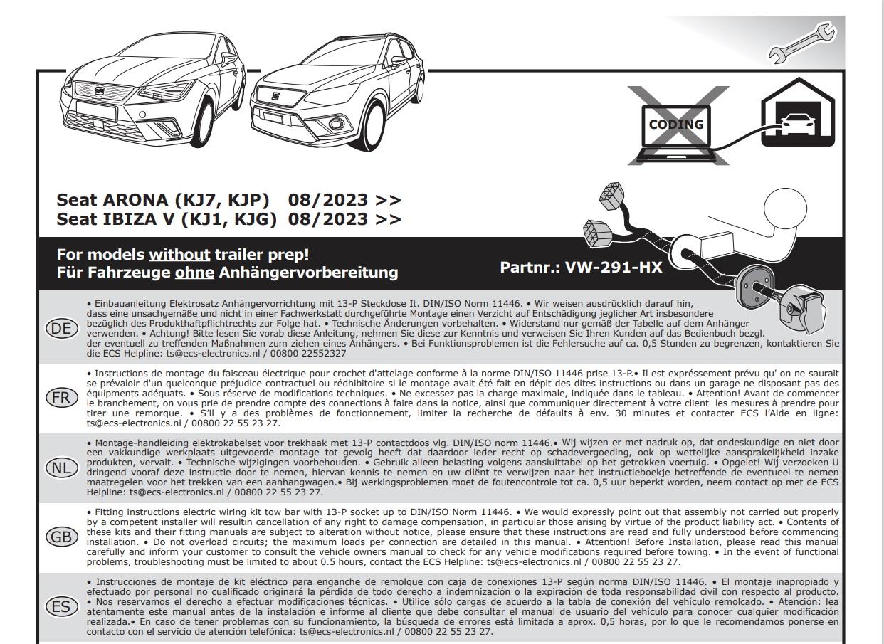 SEAT Ibiza 2024- Römork Tesisatı 13P