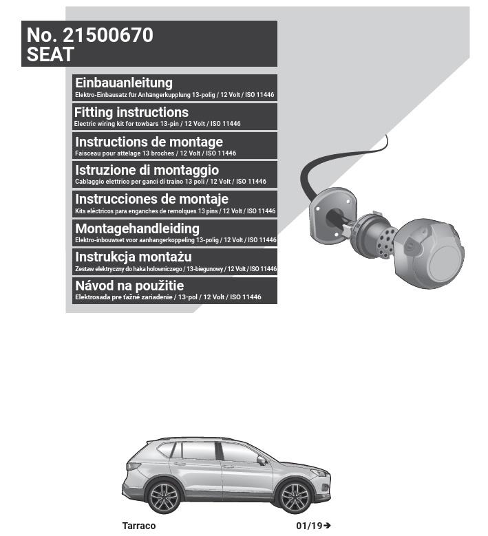 SEAT Tarraco 2024- Römork Tesisatı 13P