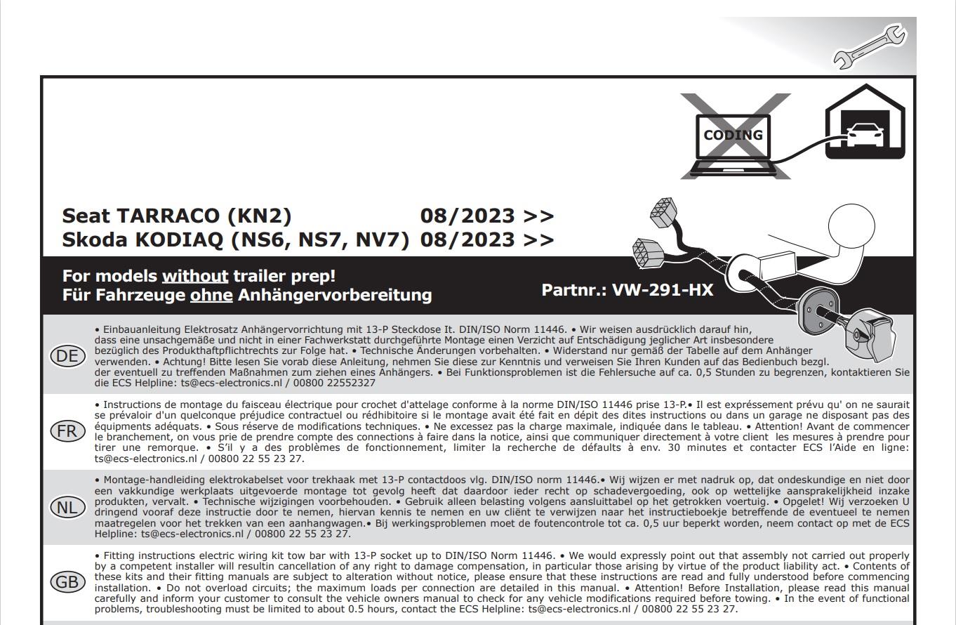SEAT Tarraco 2024- Römork Tesisatı 13P