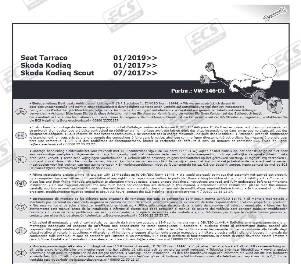 SEAT Tarraco Römork Tesisatı 13P