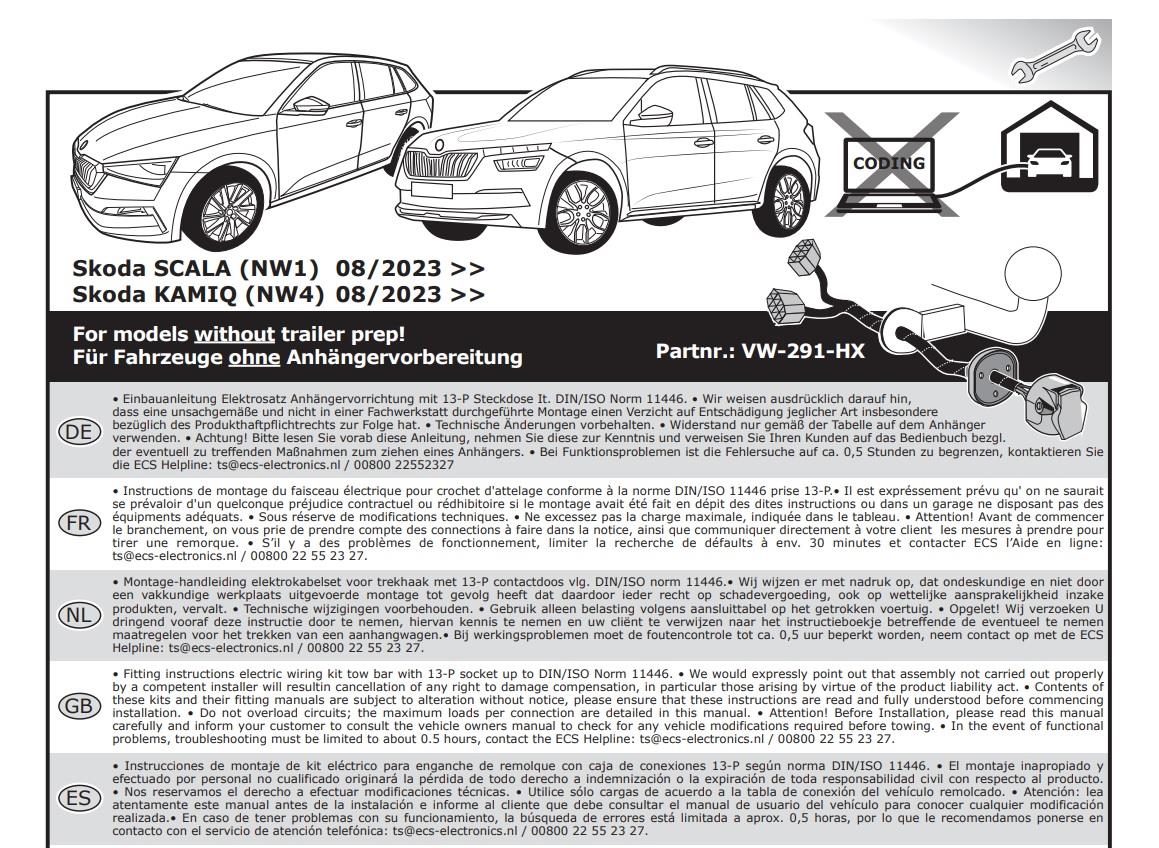 SKODA Kamiq 2024- Römork Tesisatı 13P