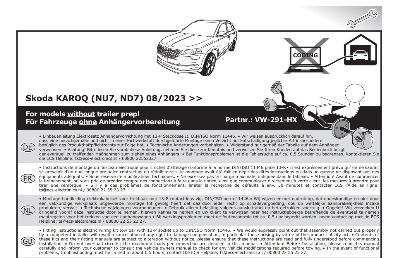 SKODA Karoq 2024- Römork Tesisatı 13P