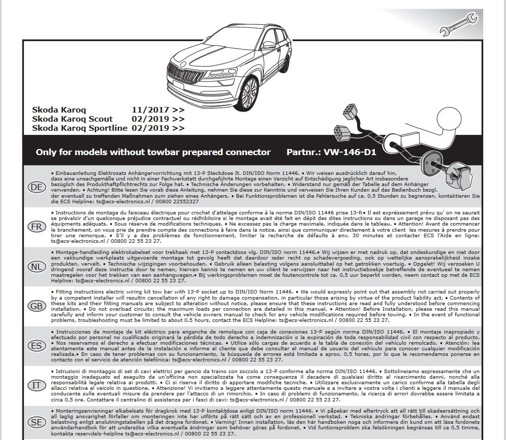SKODA Karoq Römork Tesisatı 13P