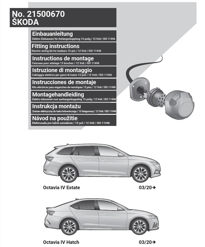 SKODA Octavia 2024- Römork Tesisatı 13P