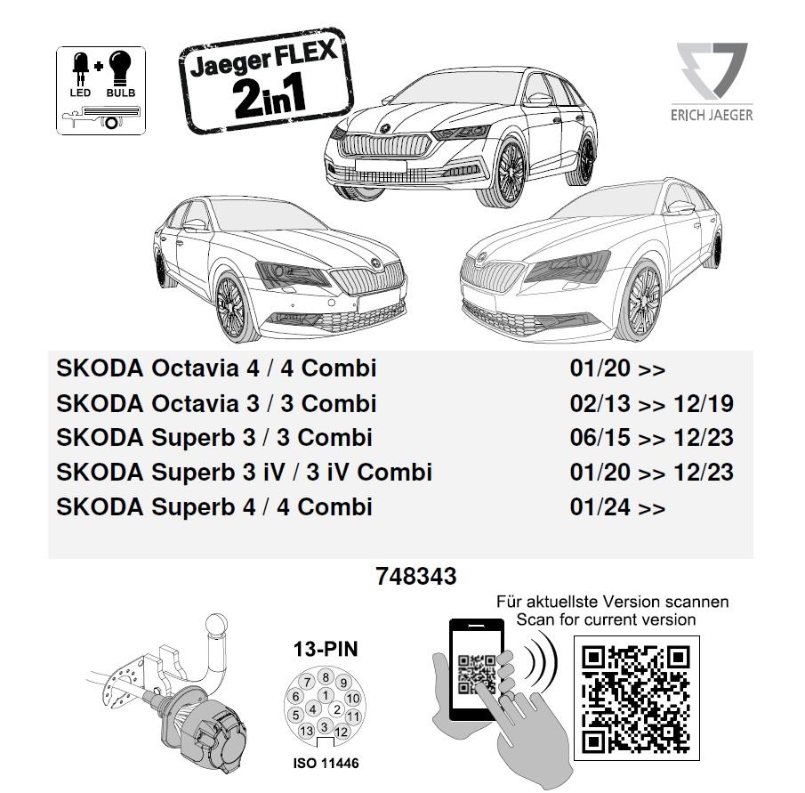 SKODA SuperB 2024- Römork Tesisatı 13P