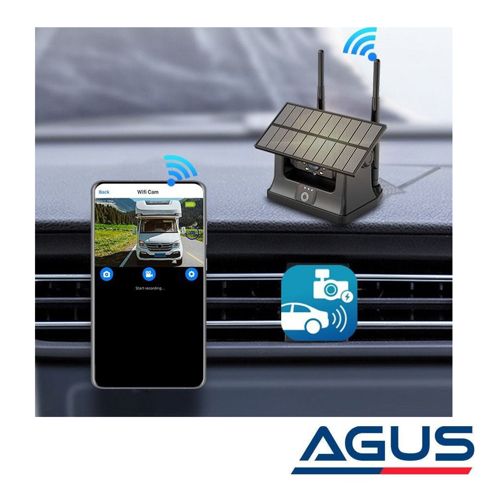 Solar Şarjlı Wireless Karavan Geri Görüş Kamerası 1080P - Premium