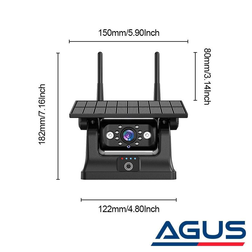 Solar Şarjlı Wireless Karavan Geri Görüş Kamerası 1080P - Premium