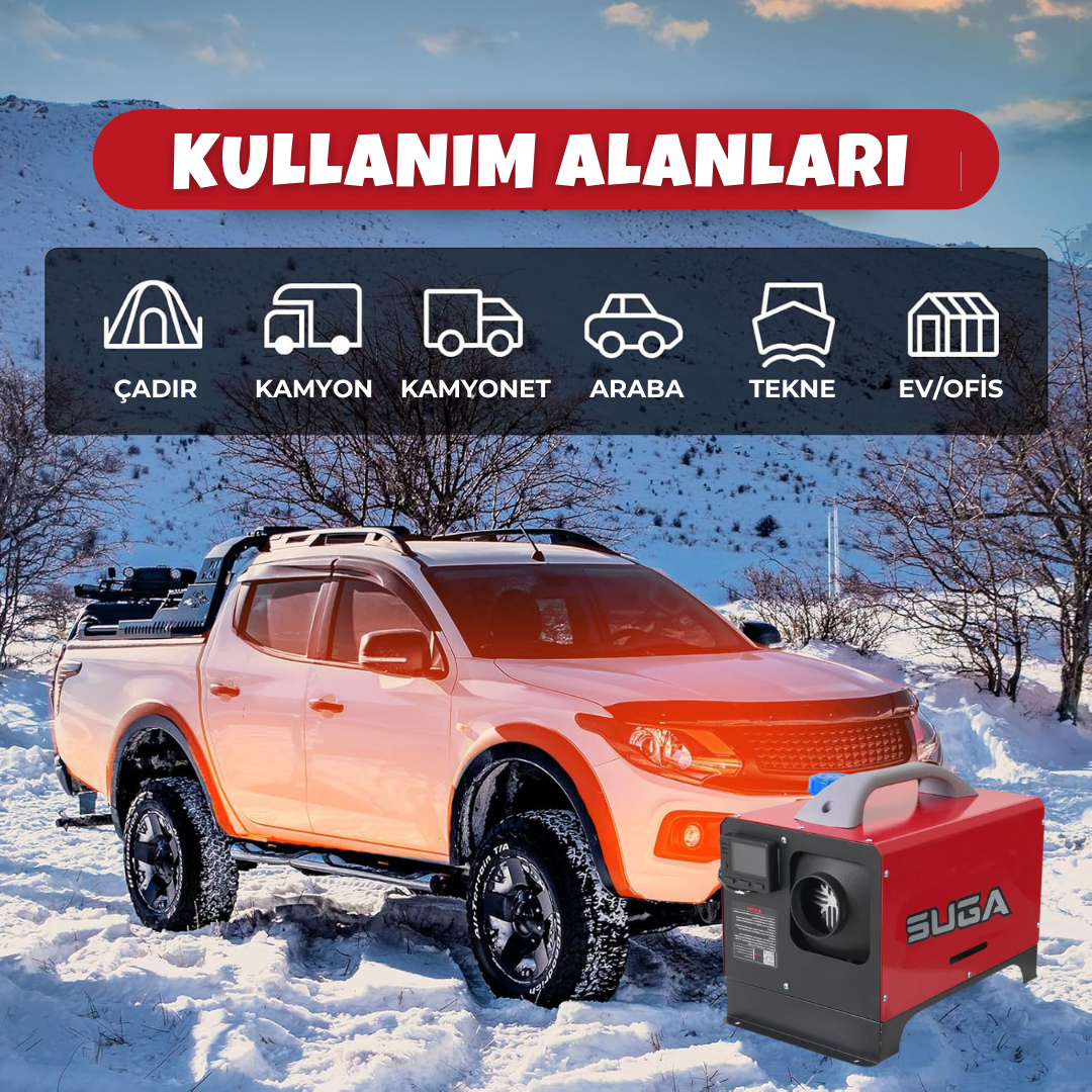 SUGA 12V/24V/220V 5KW Çanta Tipi Portatif Dizel Isıtıcı