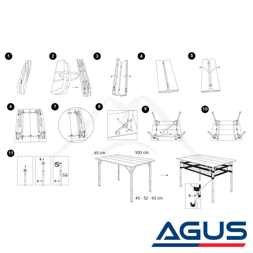 SUGA Katlanır Bambu Kamp Masası 100x65cm