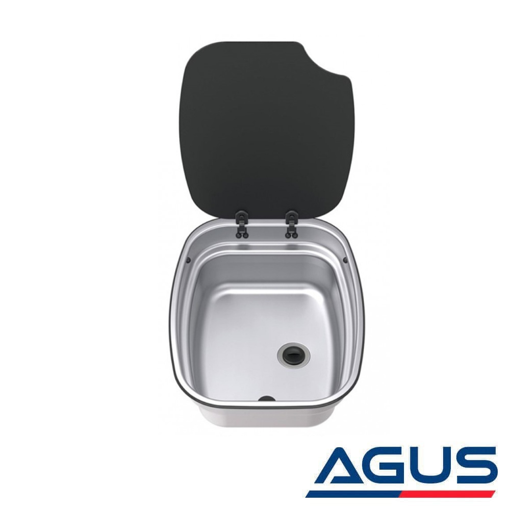 Thetford Dikdörtgen Cam Kapaklı Paslanmaz Eviye 