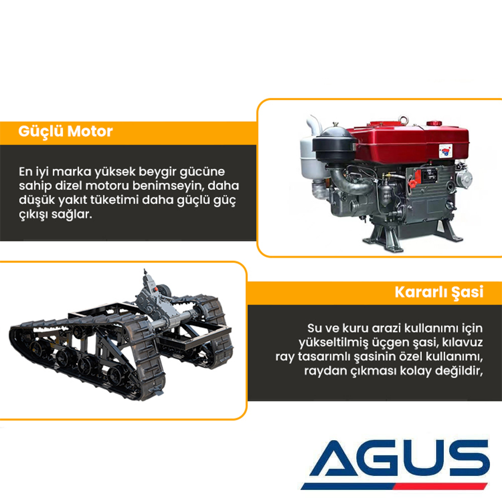 TowGo Çok Fonksiyonlu Paletli Mini Traktör 25 HP