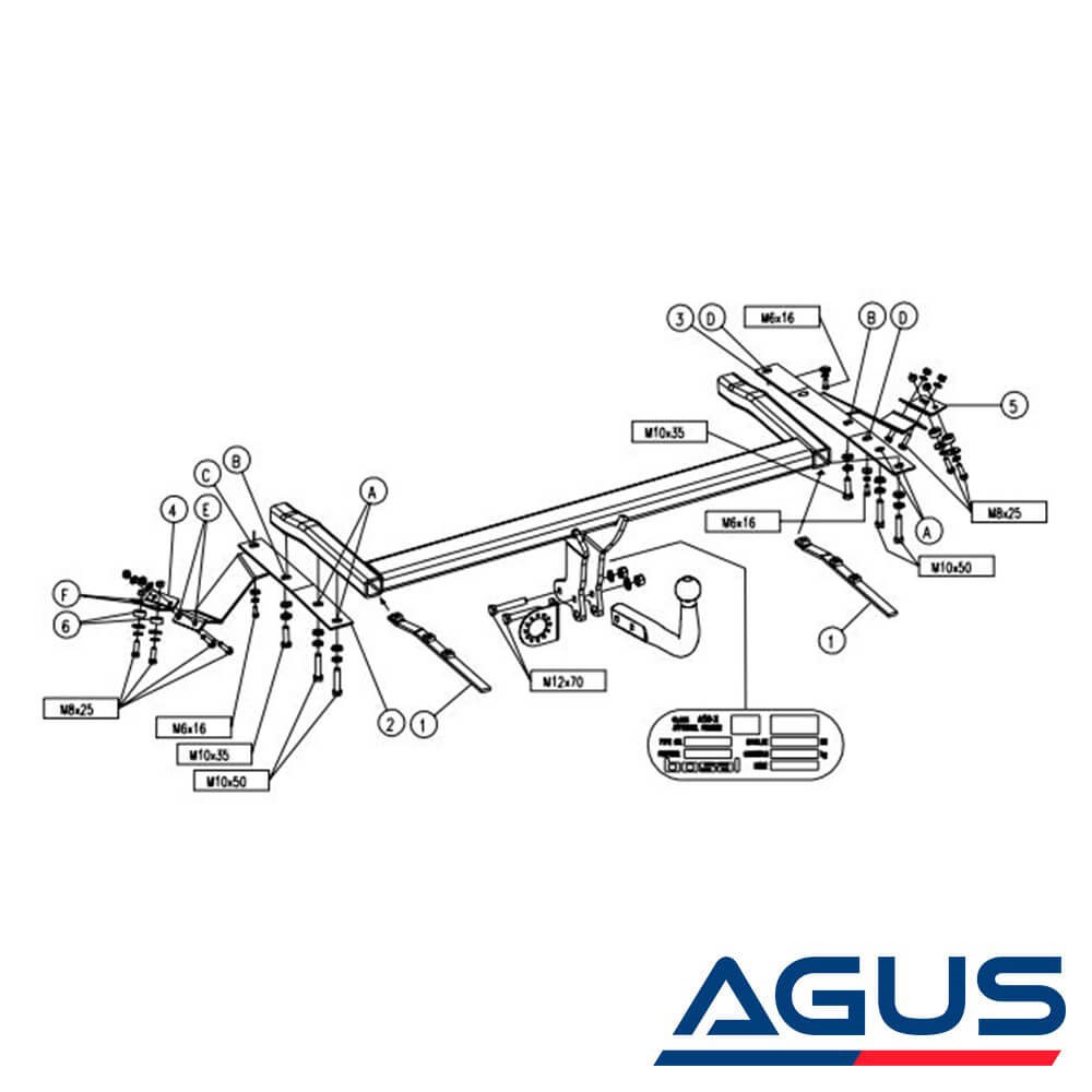 TOYOTA Avensis Çeki Demiri 2003-2009 Sedan, Hatchback | Agus.com.tr