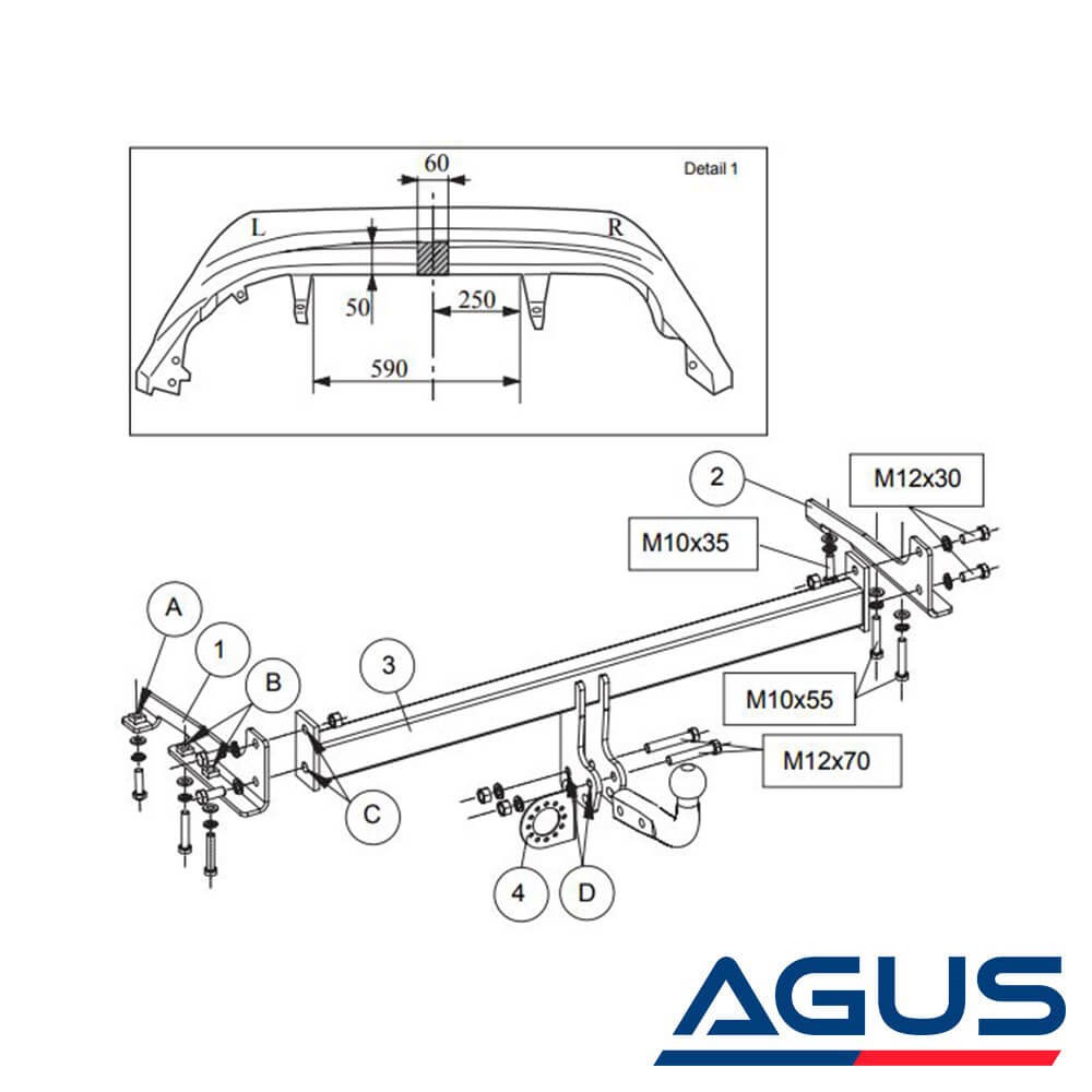 TOYOTA Corolla Çeki Demiri 2002-2007 E12 Hatchback | Agus.com.tr