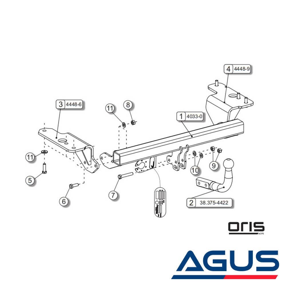TOYOTA Corolla Çeki Demiri 2007-2019 E15, E18 Sedan | Agus.com.tr