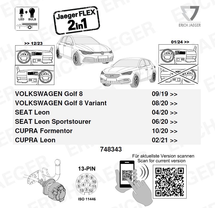 VOLKSWAGEN Golf 2024- Römork Tesisatı 13P