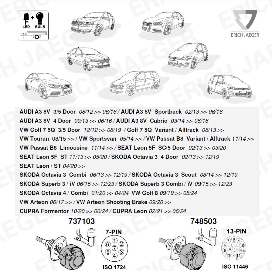 VOLKSWAGEN Passat 2024- Römork Tesisatı 13P