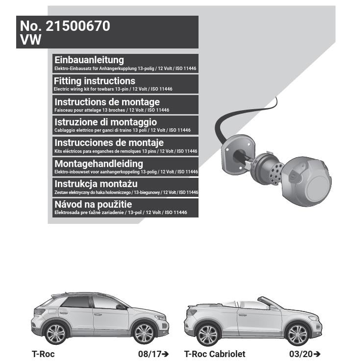 VOLKSWAGEN T-Roc 2024- Römork Tesisatı 13P