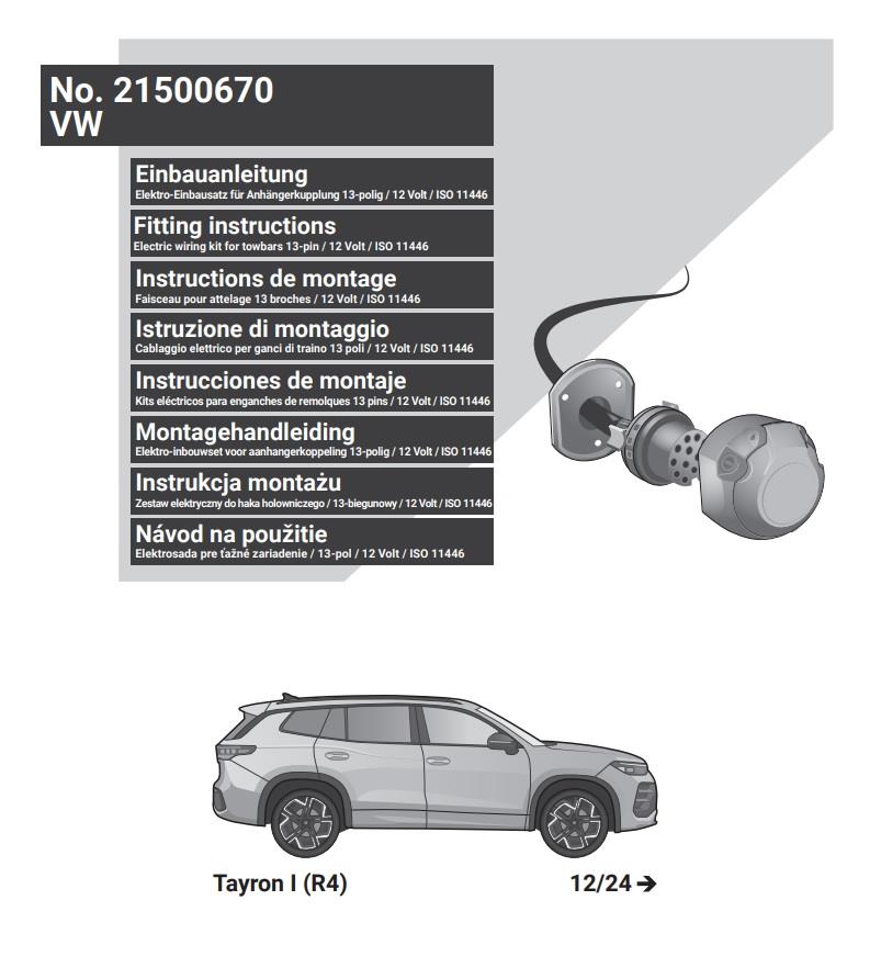 VOLKSWAGEN Tayron I 2024- Römork Tesisatı 13P