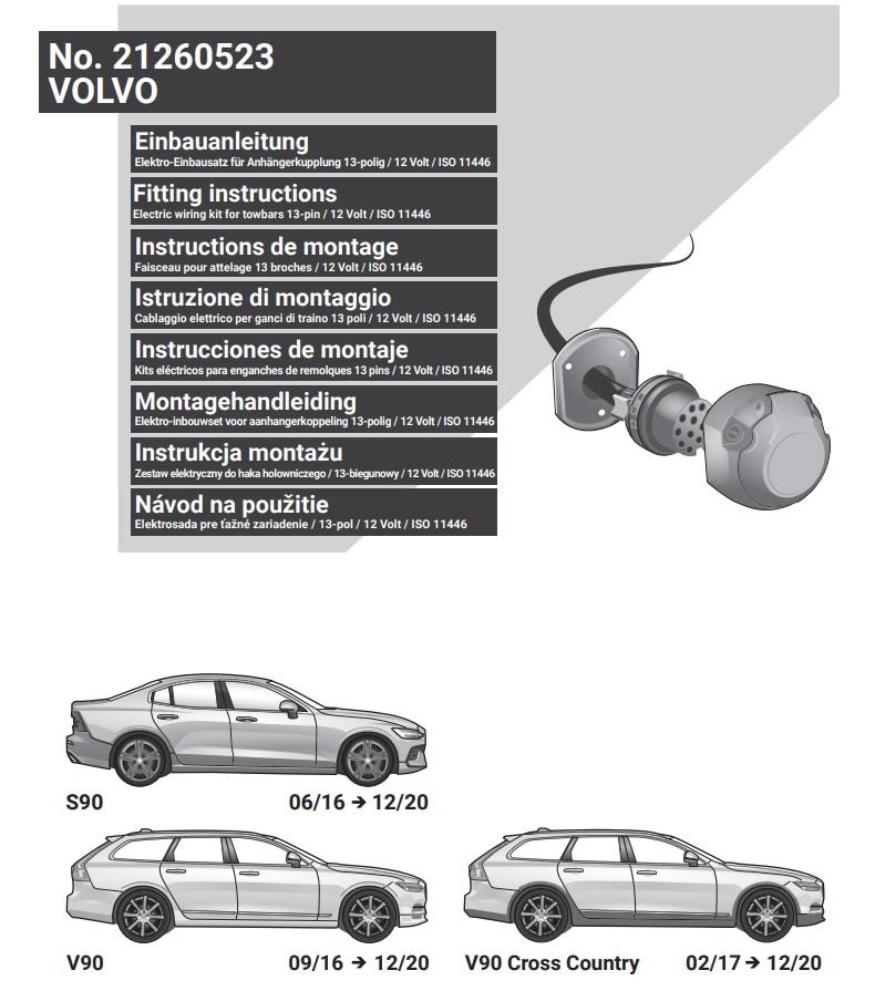 VOLVO S90 2016- Römork Tesisatı 13P