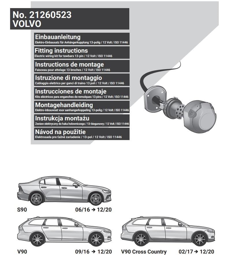 VOLVO V90 2017- Römork Tesisatı 13P