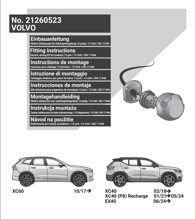 VOLVO XC60 2017- Römork Tesisatı 13P