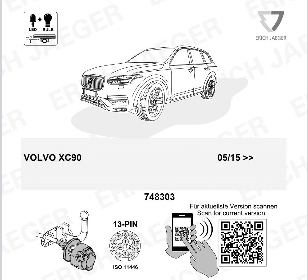 VOLVO XC90 2015- Römork Tesisatı 13P
