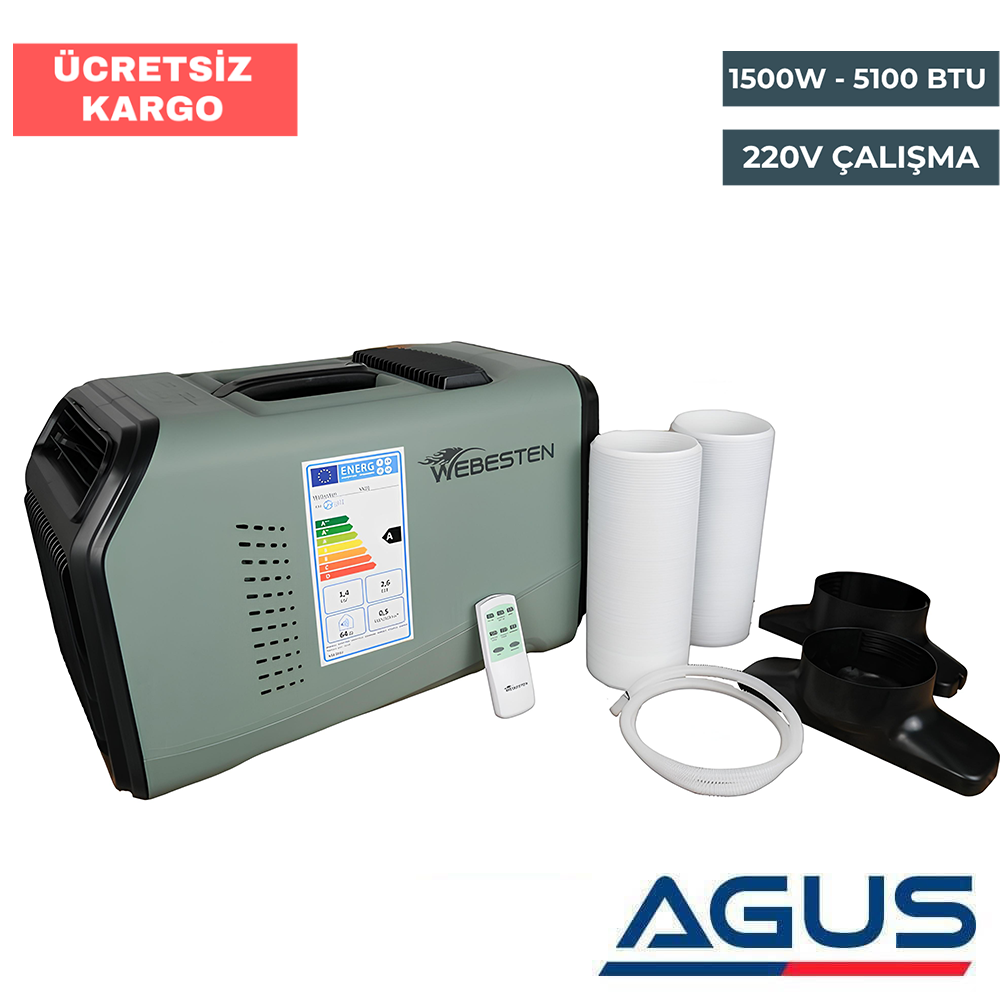 Webesten Kamp & Karavan Taşınabilir Mobil Klima 5100 BTU 1500W 