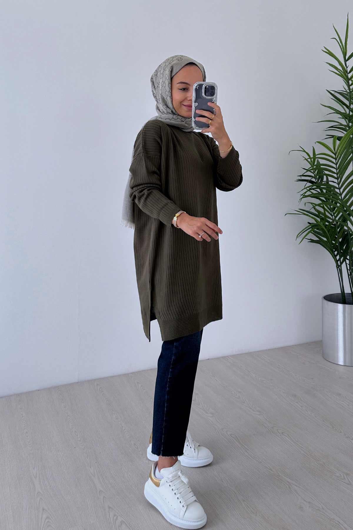 Anje Triko Tunik - Haki