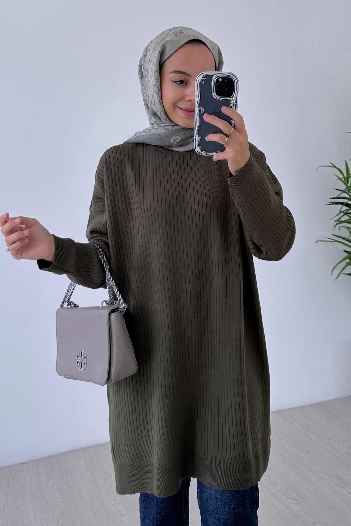 Anje Triko Tunik - Haki