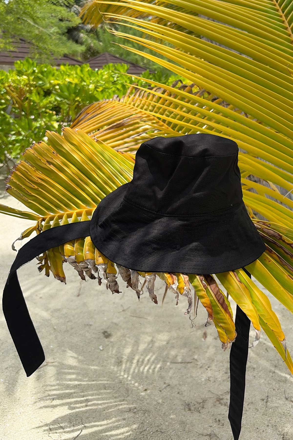 Bağlama Detaylı Bucket Şapka - Siyah