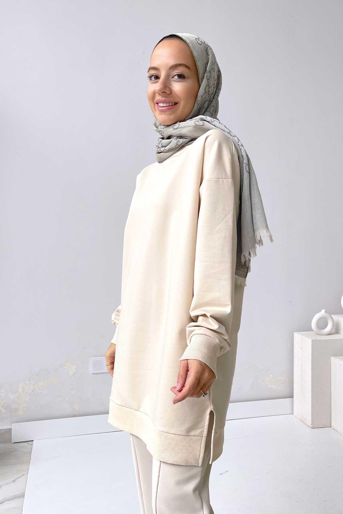 Basic Sweatshirt - Bej