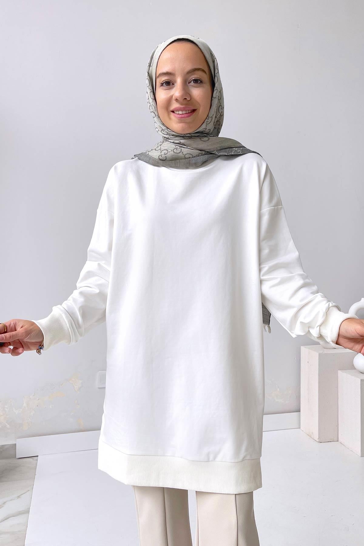 Basic Sweatshirt - Beyaz