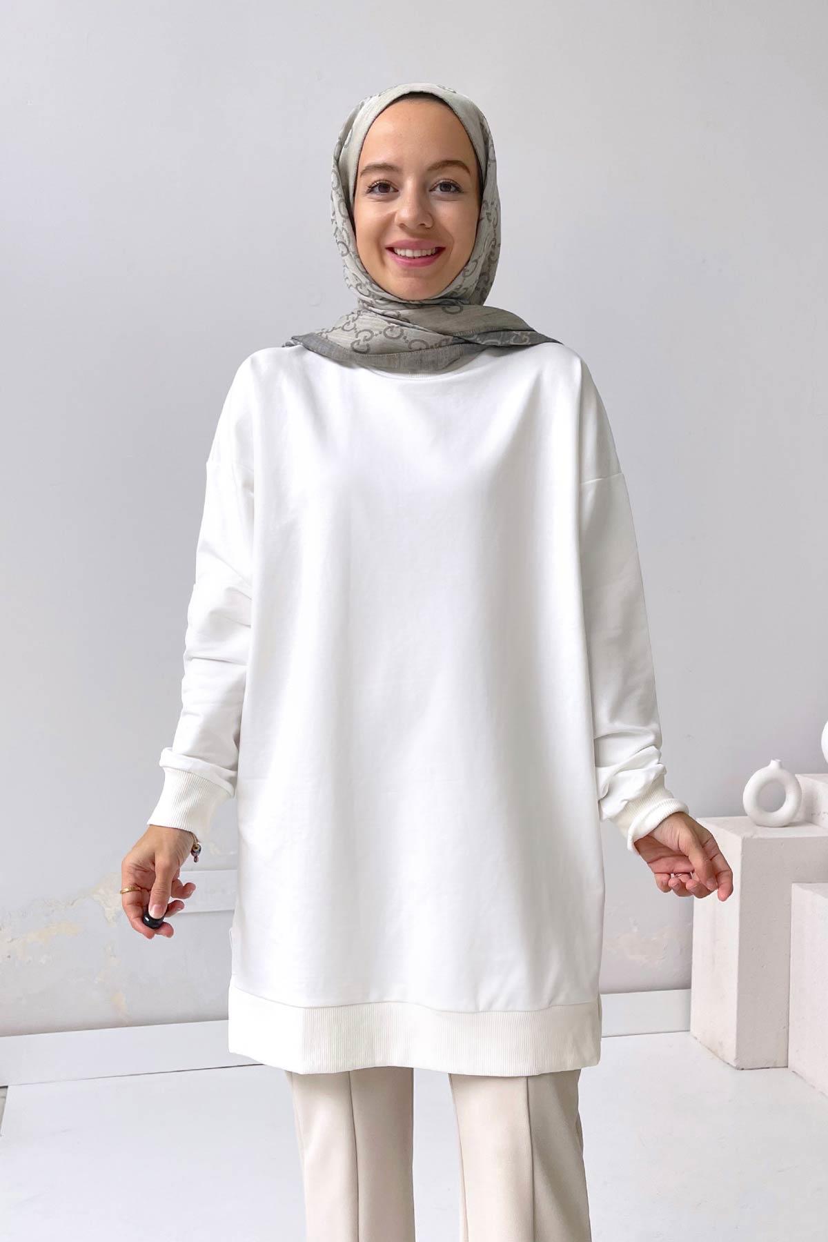 Basic Sweatshirt - Beyaz