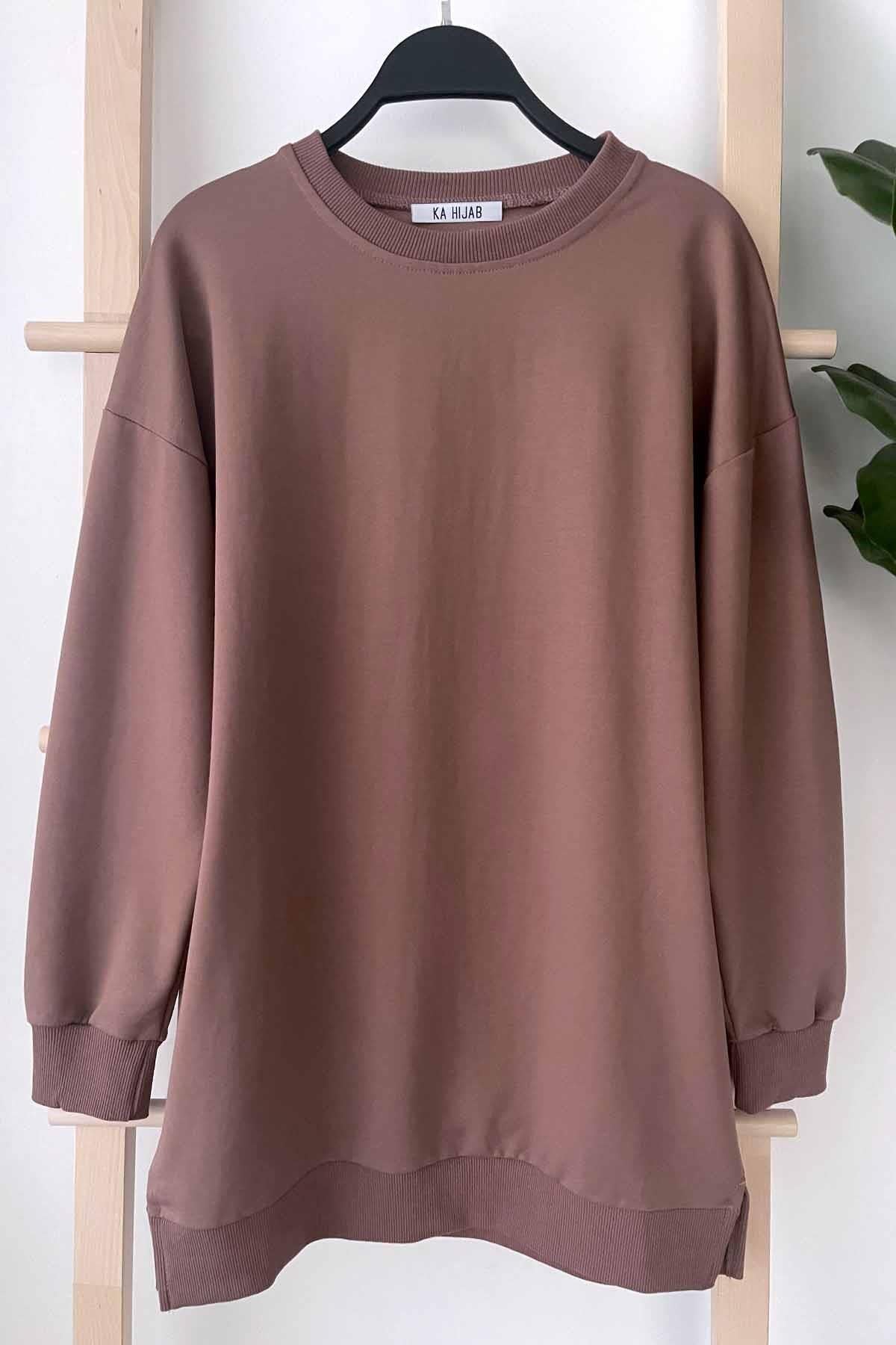 Basic Sweatshirt - Kahverengi