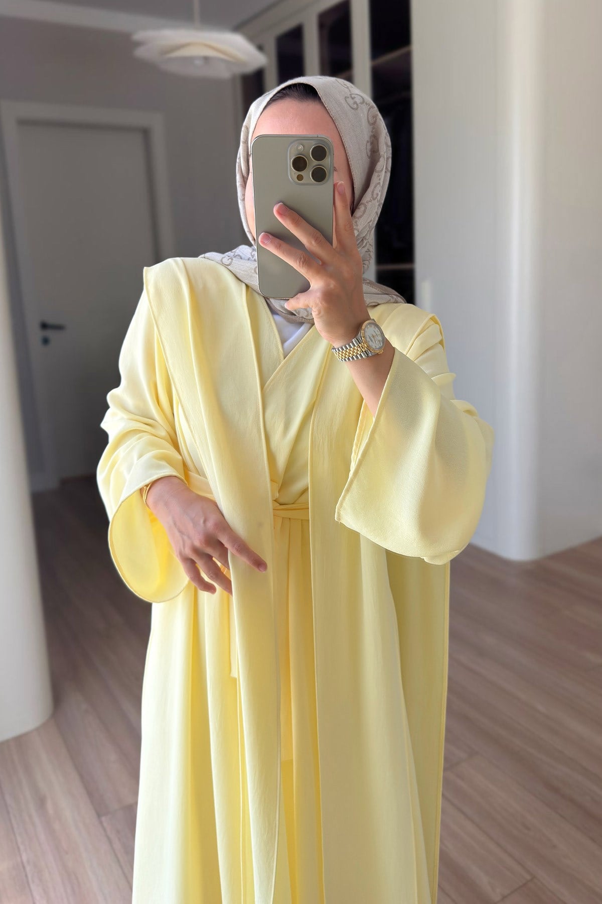 Naia Abaya Takım - Sarı