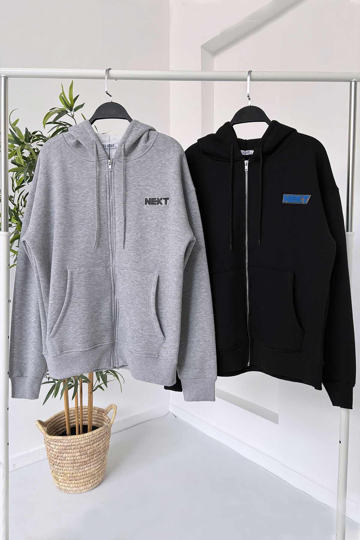 Next Kapüşonlu Sweatshirt - Gri