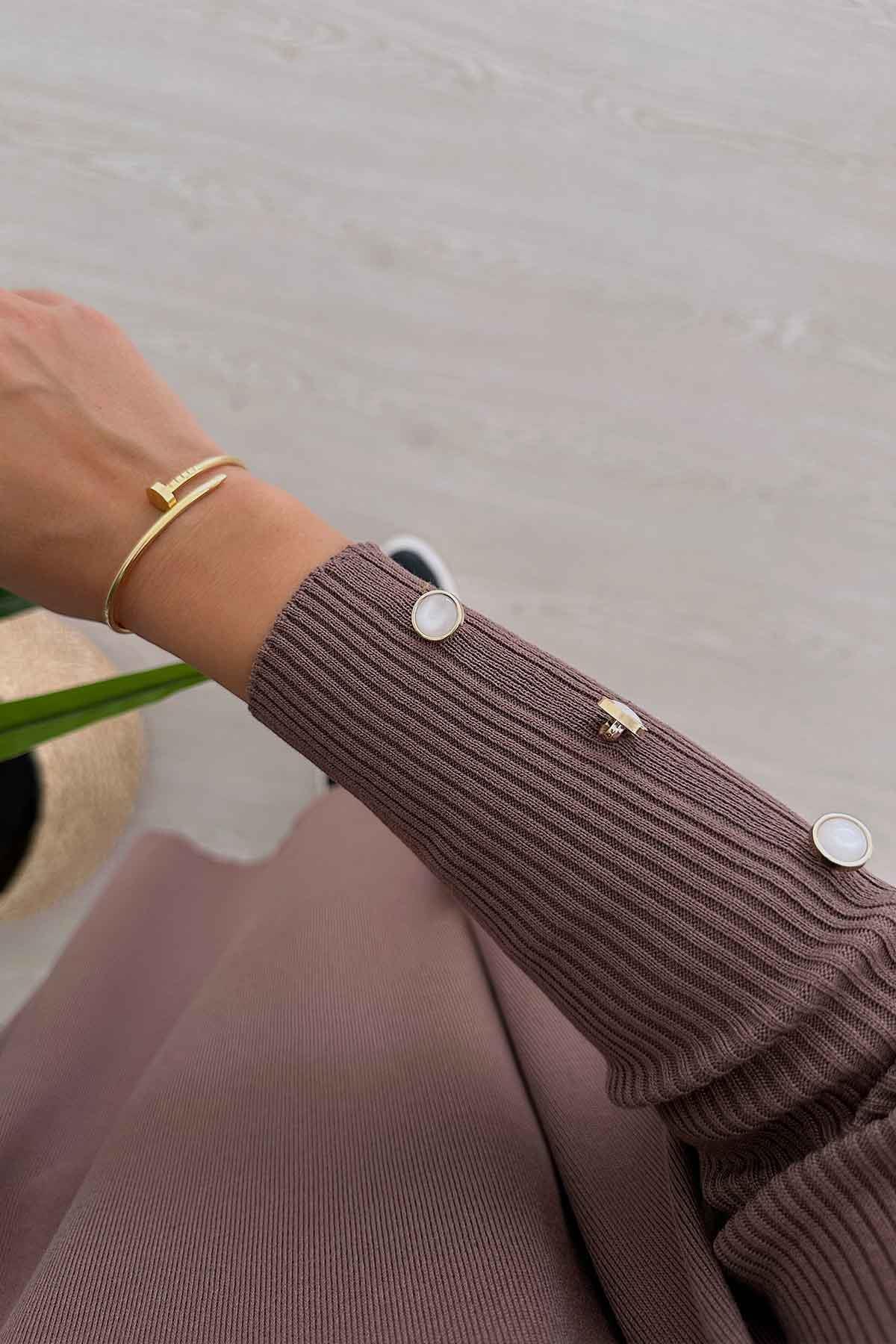 Oversize Merserize Tunik - Vizon