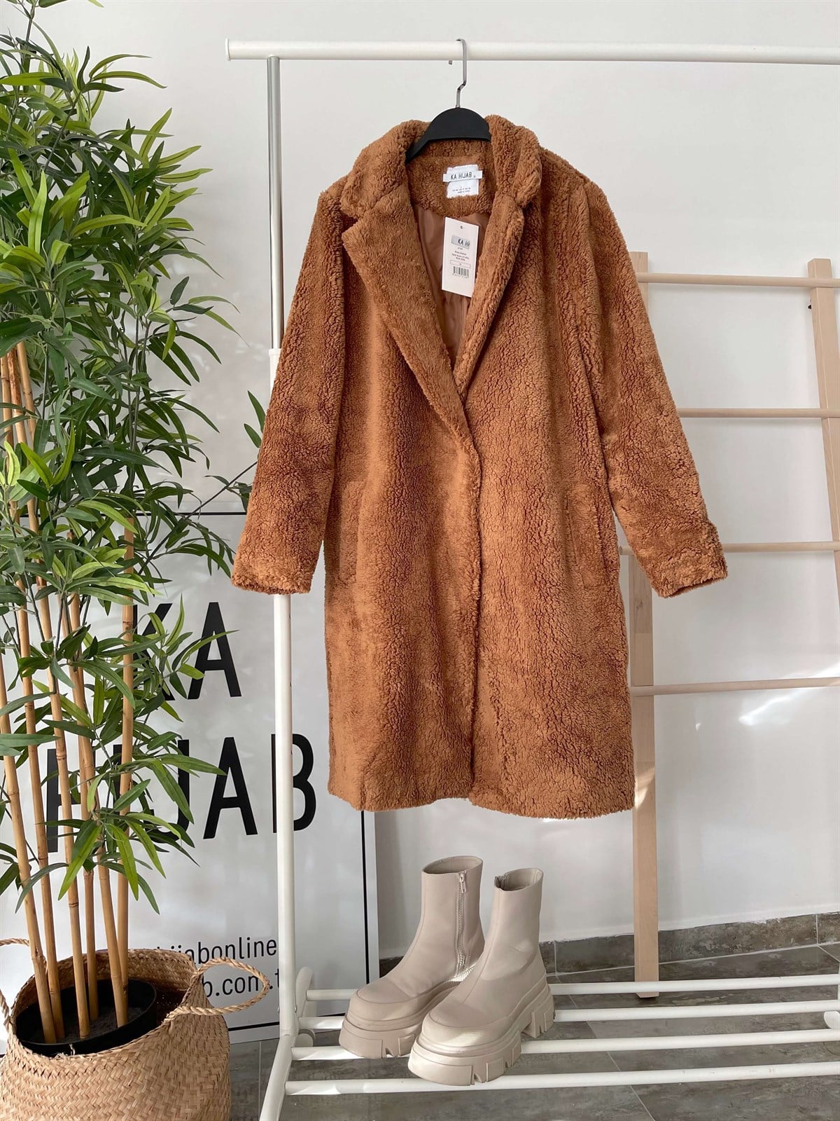 Peluş Mont - Kahve