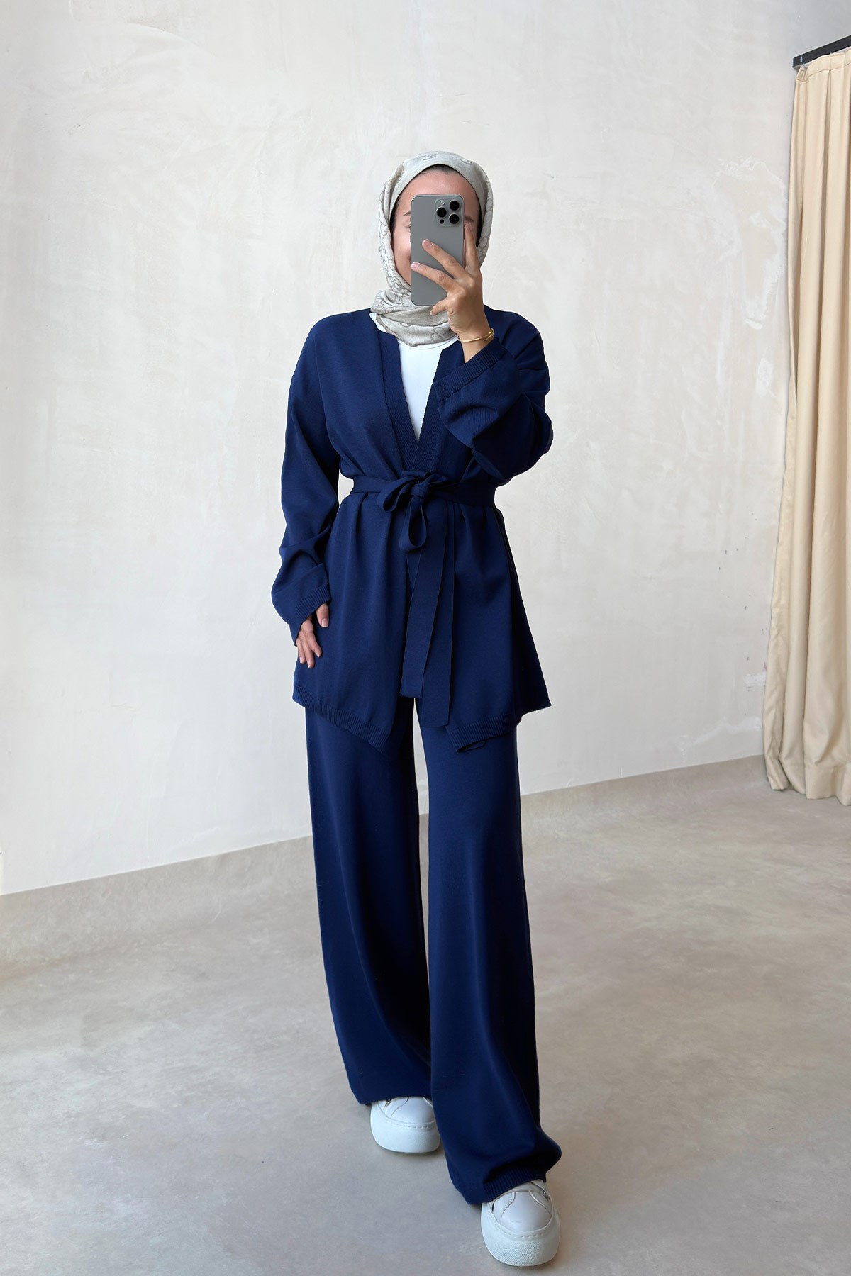 Premium Hırkalı Rayon Takım - Lacivert