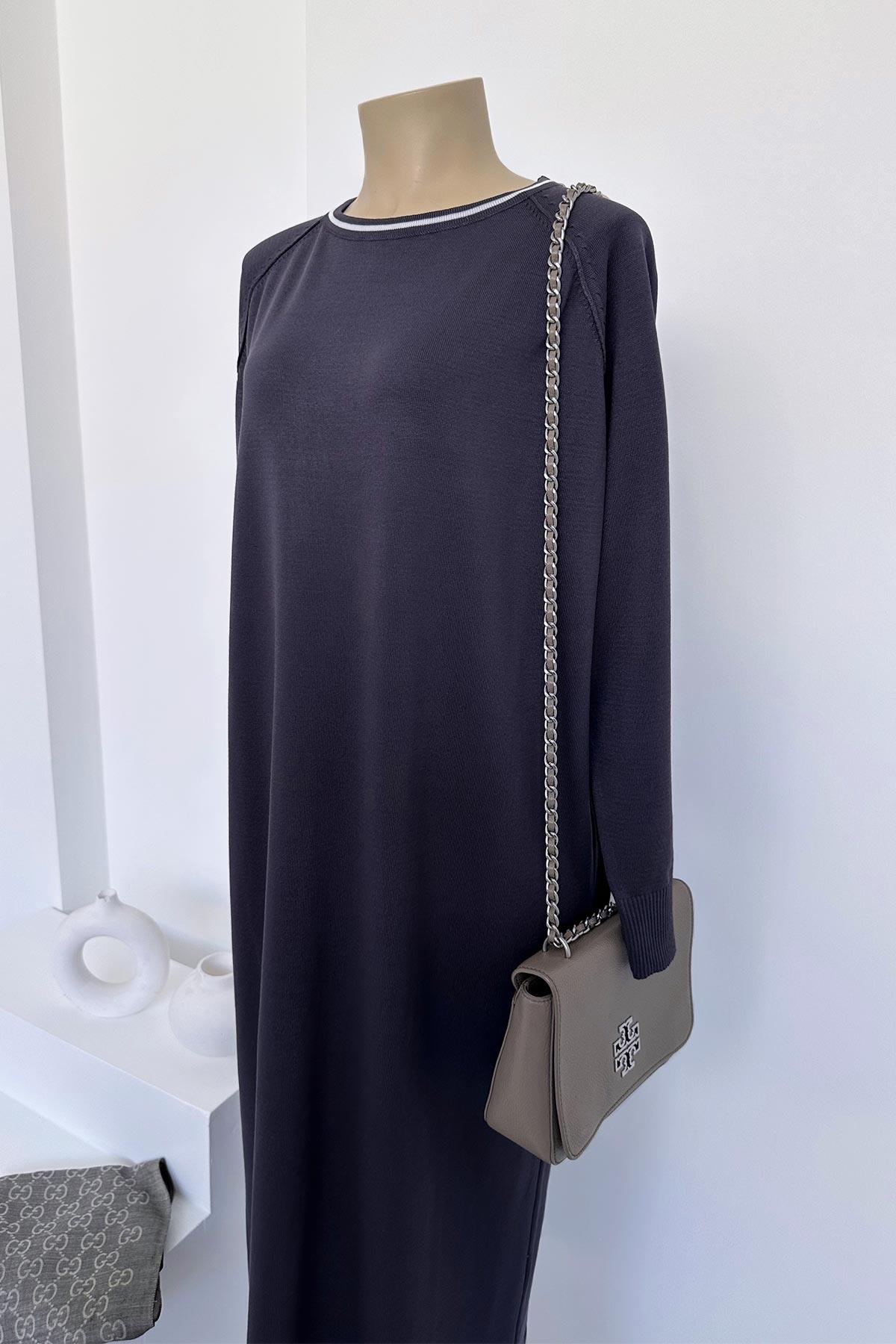 Reglan Merserize Elbise - Antrasit