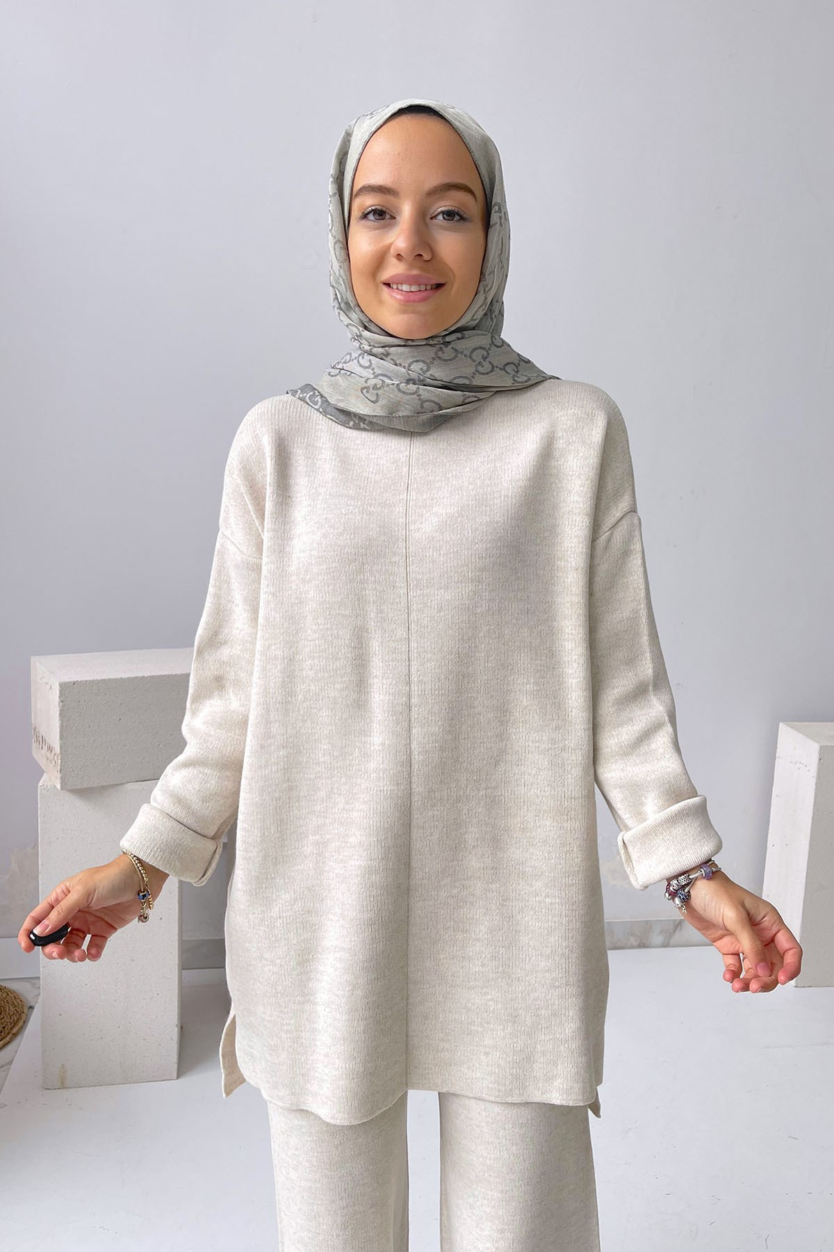 Triko Takım - Krem