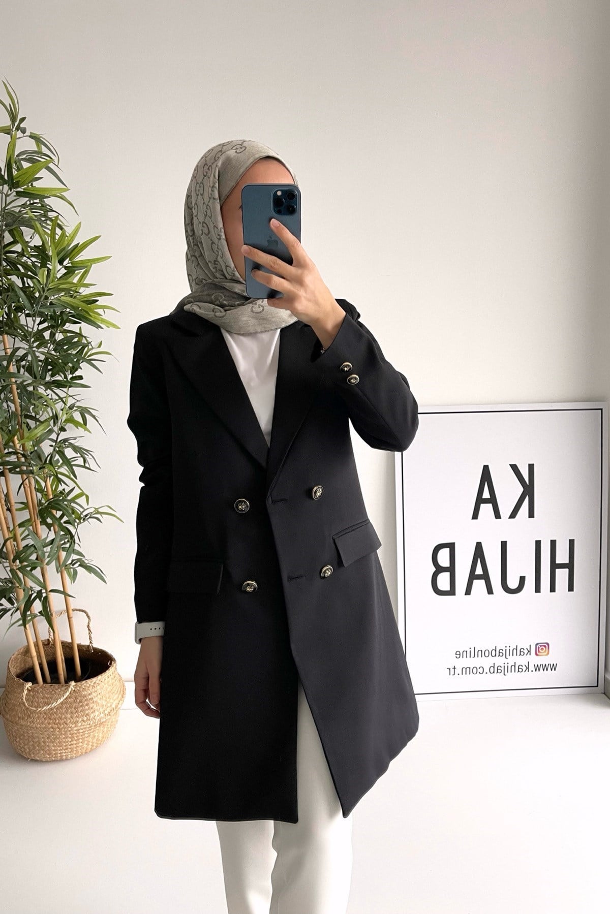Uzun Blazer Ceket - Siyah