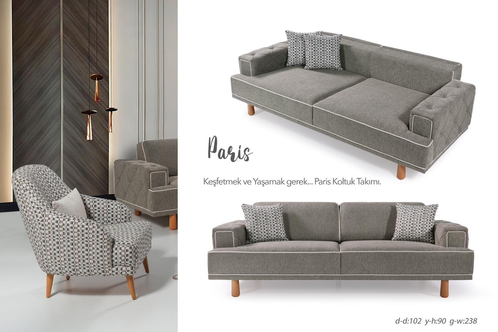 Enti Paris 3+3+1 Koltuk TakımıModern Koltuk Takımı