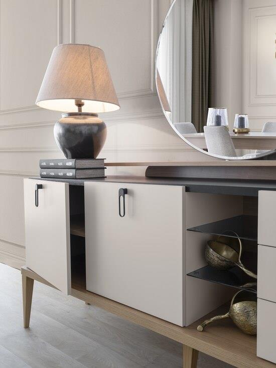 Vize Galata(Golf) Yemek Odası Takımı-(6 Ad.Sand+Ünite Dahil)Modern Yemek Odası Takımı