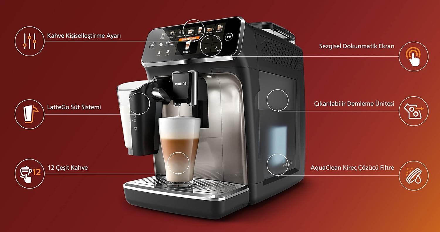 Philips EP5447/90 Tam Otomatik Espresso MakinesiKahve Makineleri