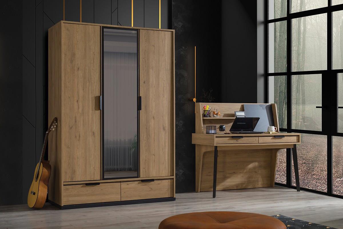 Seven Kolezyum 3 Kapılı Orta Kapak Aynalı DolapDolap